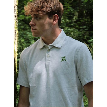 Polo Manches Courtes Homme Le Pairon Bécassier Logo Vert - Gris