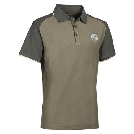 Polo Manches Courtes Homme Prohunt Retriever Col Boutons - Kaki