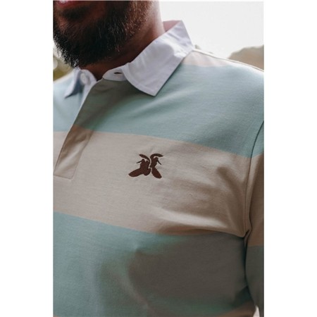 POLO MANCHES LONGUES HOMME LE PAIRON BÉCASSIER - BLEU/BLANC