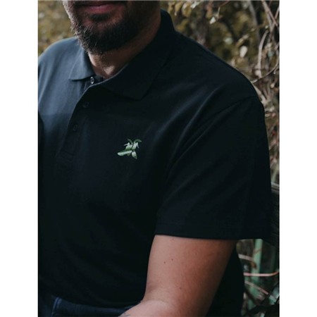 Polo Masculino De Manga Curta Le Pairon Bécassier Logo Verde - Preto
