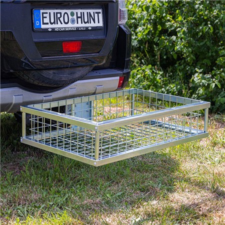 PORTE BAGAGE ARRIÈRE GALVANISÉ EUROHUNT AVEC RACCORD ENFICHABLE ET BAC À GIBIER MULTI USAGE