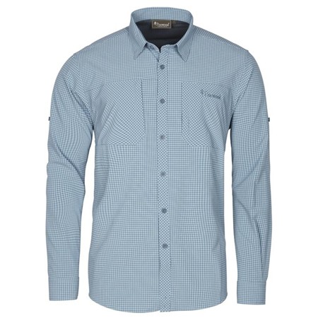 Πουκάμισο Μακρυμάνικο Ανδρικό Pinewood Insectsafe L/S - Μπλε/Λευκό