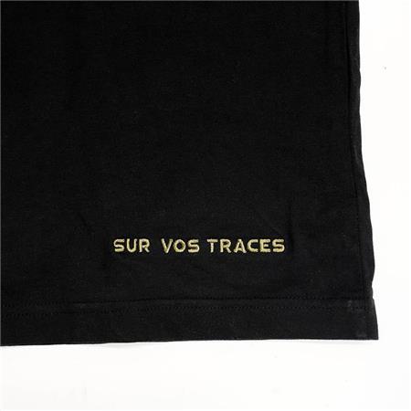 ΠΡΟΣΑΡΜΌΣΙΜΟ T-SHIRT ΚΥΝΗΓΙΟΎ SUR VOS TRACES - ΜΑΎΡΟ