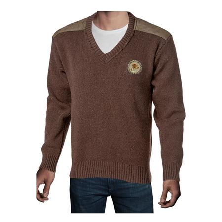 PULL HOMME BARTAVEL P61 EPAGNEUL COL V - CHOCOLAT