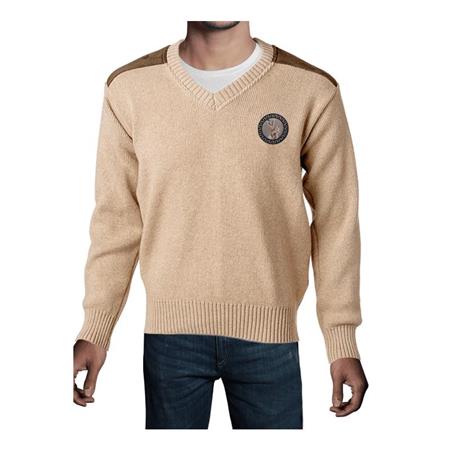 Pull Homme Bartavel P61 Lièvre Col V - Beige