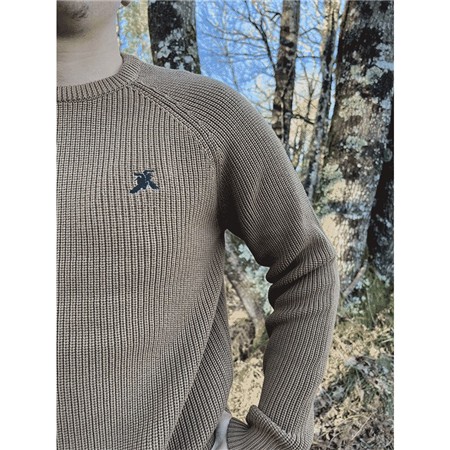 PULL HOMME LE PAIRON BÉCASSIER GROSSES MAILLES - MARRON