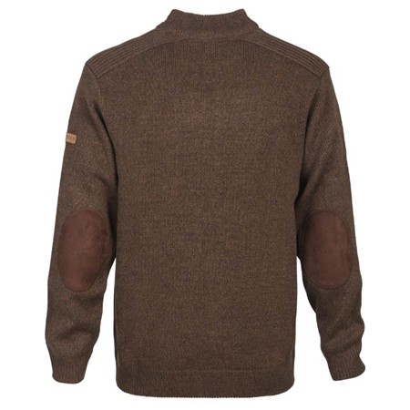 PULL HOMME PERCUSSION BRODÉ COL CHEMINEE ISLANDE 1566N - MARRON/PERCUSSION