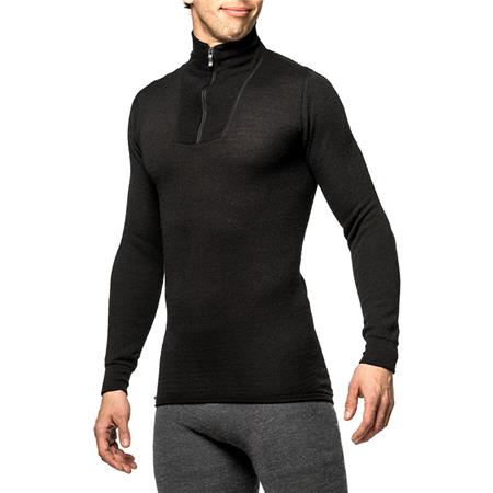 PULL MIXTO WOOLPOWER ZIP TURTLENECK 200 - NOIR