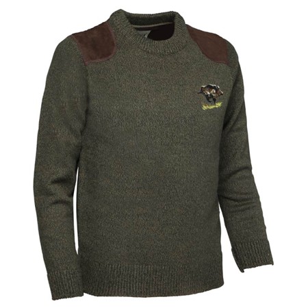 Pullover Junior Percussion Brode Col - Kaki/Wildschwein