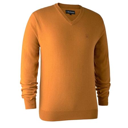 Pulôver Homem Deerhunter Kingston With V-Neck - Ocre