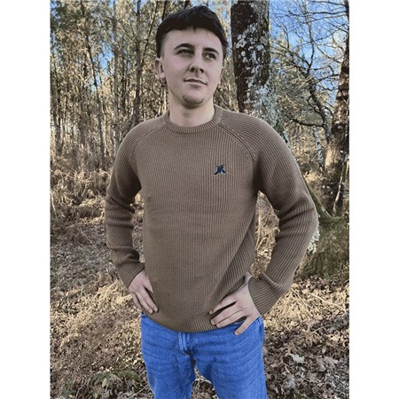 Pulôver Masculino Le Pairon Bécassier Malha Grossa - Castanho
