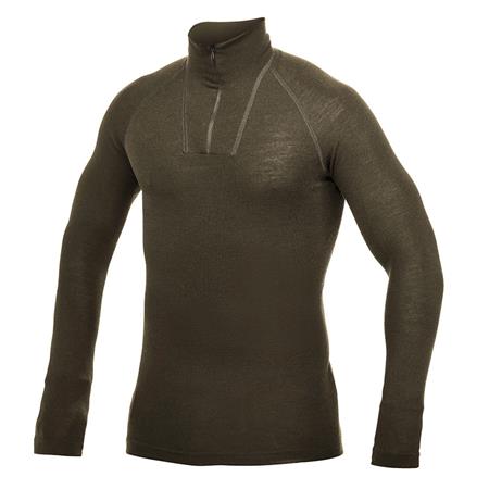 Pulôver Unissexo Woolpower Zip Turtleneck Lite - Verde Pinho