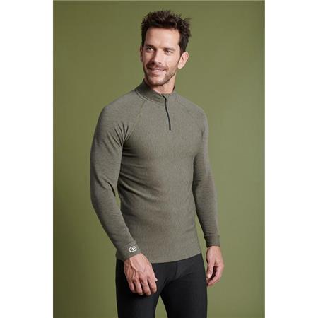 Roupa Interior Masculina Damart Tee Shirt Thermolactyl Comfort 5 Zip - Caqui