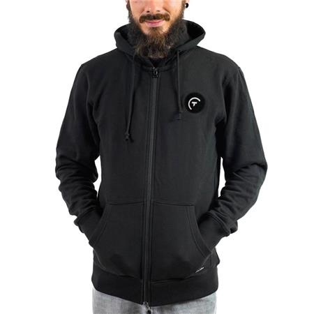 Rozpinana Bluza Z Kapturem Personalizowana Do Polowania Sur Vos Traces - Czarny