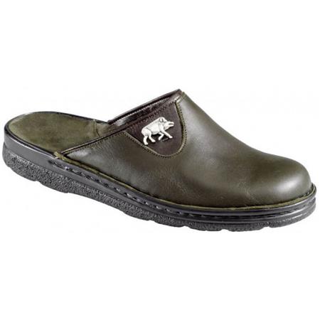 Saboty Męskie Fritzmann Skóra Zielona - Dzik