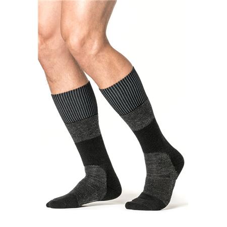 Socken Unisex Woolpower Qualifiées Mi-Hautes 400 - Schwarz/Grau