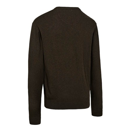 SOFTSHELL HERRE DEERHUNTER HARRINGTON V-NECK KNI - BRUN MELANGE