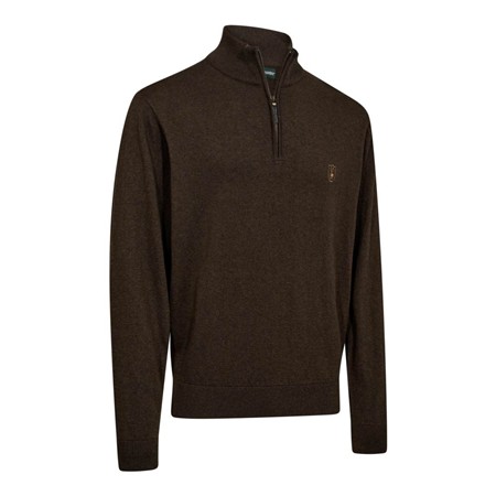 Softshell Pentru Bărbați Deerhunter Harrington ½-Zip Knit - Maro Melanj
