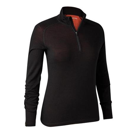 SOUS VÊTEMENT FEMME DEERHUNTER LADY QUINN MERINO ½-ZIP MAILLOT DE CORPS - NOIR