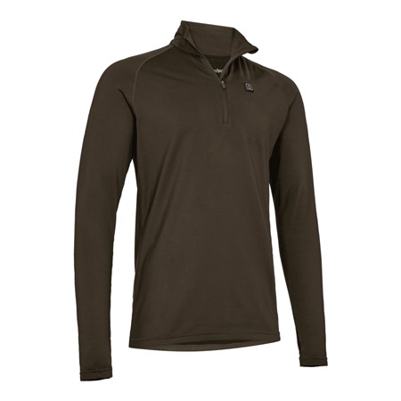 Sous Vëtement Homme Deerhunter Heat Game Demi-Zip Undershirt - Timber