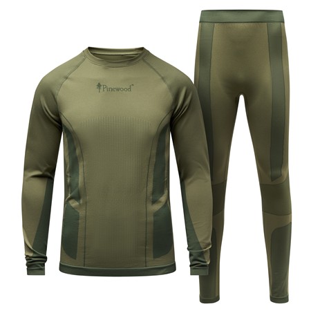 Sous-Vêtement Homme Pinewood Seamless Function Base Layer Set - Olive Green