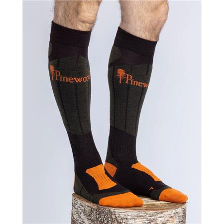STRØMPER PINEWOOD TECHNICAL LONG WOOL - GRØN/GRØN