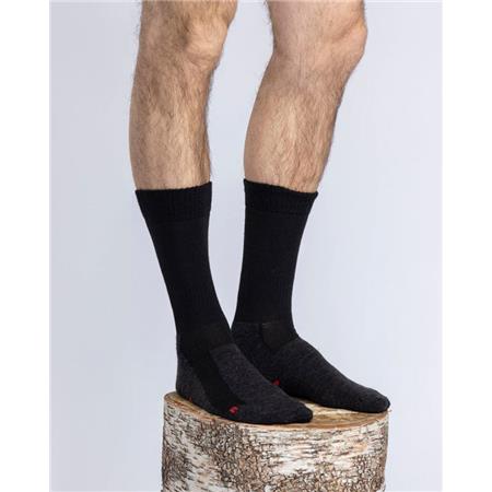 STRØMPER PINEWOOD TREKKING MERINO - SORT/GRÅ