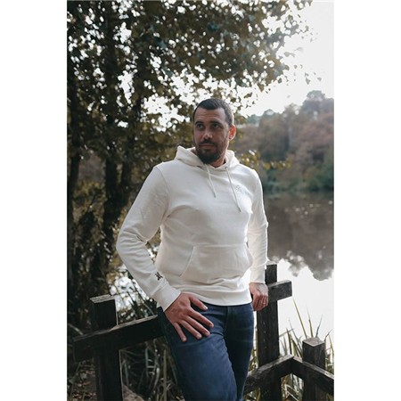 Sudadera Hombre Le Pairon Bécassier Con Capucha Doble Bordado - Marfil
