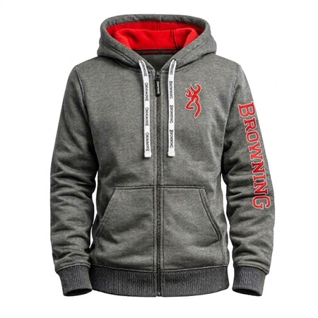 Sweat Com Zíper Masculino Browning Snapshot Exclusividade Chasseur.Com-Cinza