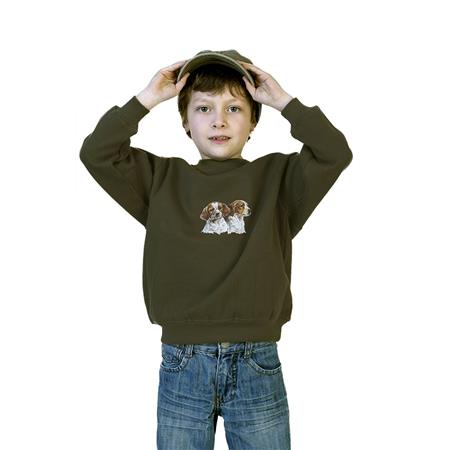 SWEAT ENFANT BARTAVEL THEME CHASSE T558 NATURE SERIGRAPHIE - KAKI