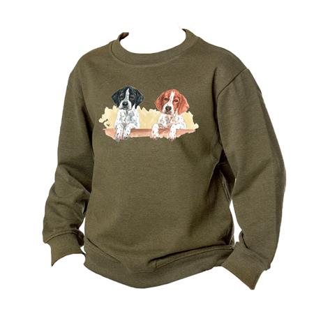 SWEAT ENFANT BARTAVEL THEME CHASSE T585 NATURE SERIGRAPHIE - KAKI