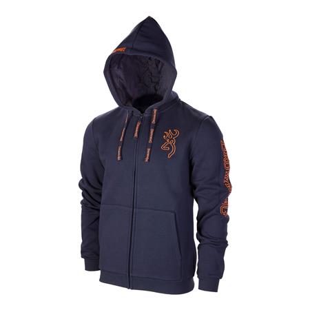 SWEAT HEREN BROWNING ZIP SNAPSHOT - BLAUW
