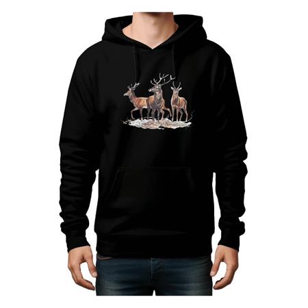 SWEAT HOMME BARTAVEL 3 CERFS - NOIR