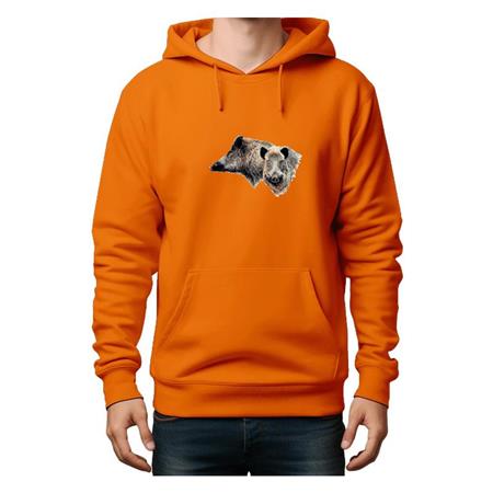 SWEAT HOMME BARTAVEL DUO SANGLIERS - ORANGE