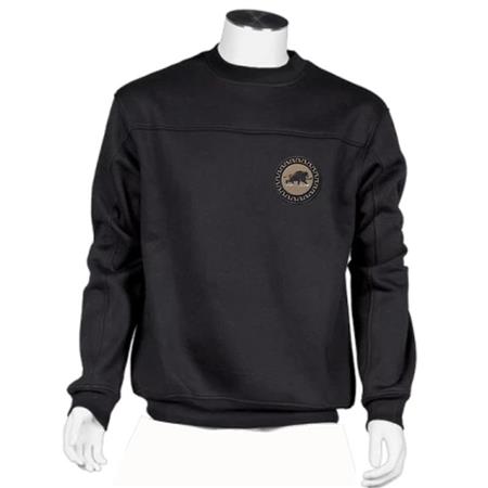 SWEAT HOMME BARTAVEL NATURE SOLITAIRE COL ROND - NOIR