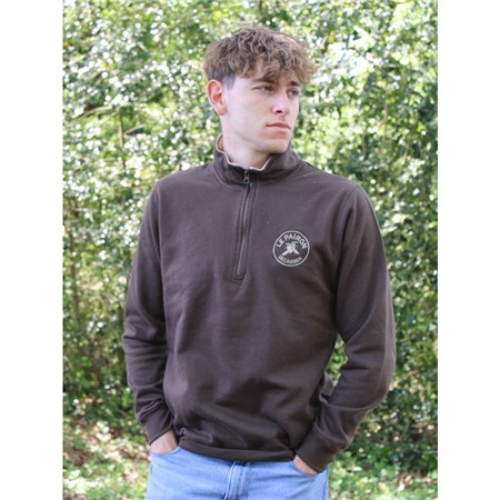 Sweat Homme Le Pairon Bécassier Col Zippé Chasse - Marron
