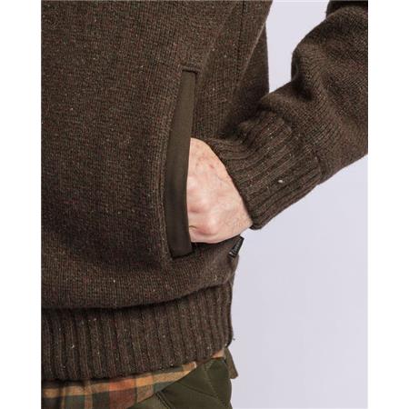 SWEAT HOMME PINEWOOD HURRICANE FULL ZIP - MARRON