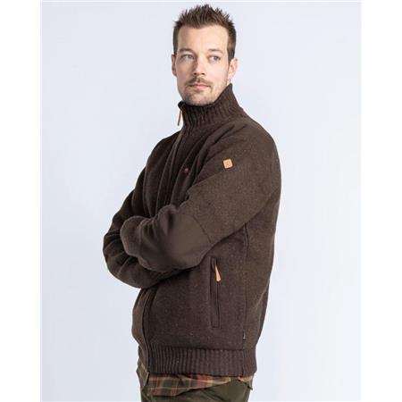 SWEAT HOMME PINEWOOD HURRICANE FULL ZIP - MARRON