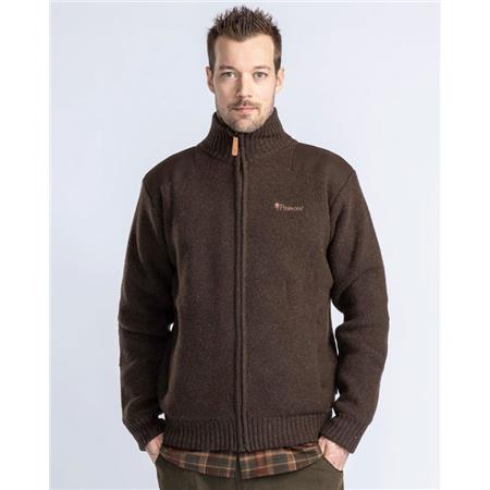 SWEAT HOMME PINEWOOD HURRICANE FULL ZIP - MARRON
