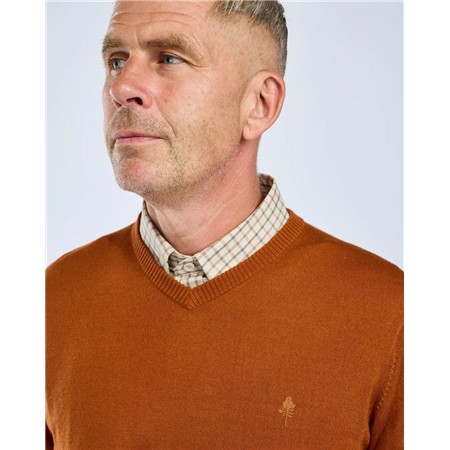 SWEAT HOMME PINEWOOD VÄRNAMO MERINO - ORANGE CLAY