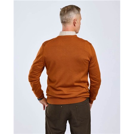 SWEAT HOMME PINEWOOD VÄRNAMO MERINO - ORANGE CLAY