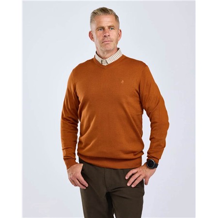SWEAT HOMME PINEWOOD VÄRNAMO MERINO - ORANGE CLAY