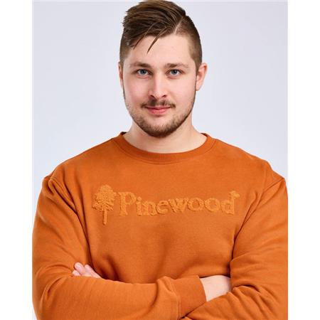 SWEAT HOMME PINEWOOD VÄRNAMO PW LOGO - BURNED ORANGE