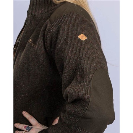 SWEAT MULHER PINEWOOD HURRICANE FULL ZIP - MARRON