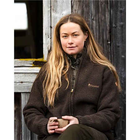 SWEAT MULHER PINEWOOD HURRICANE FULL ZIP - MARRON