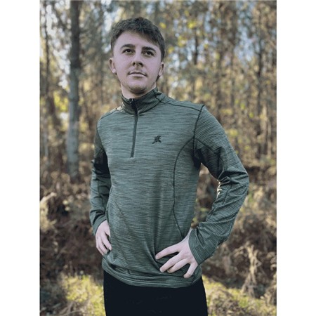 SWEAT VOOR HEREN LE PAIRON BÉCASSIER MOLLETONNÉ THERMAL - KAKI