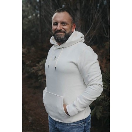 Sweatshirt Heren Le Pairon Bécassier Met Capuchon - Ivoor