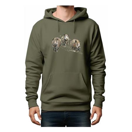 Sweatshirt Herre Bartavel Tre Vildsvin - Kaki