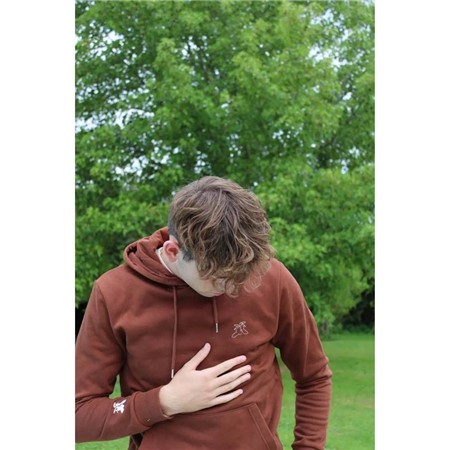 SWEATSHIRT HERREN LE PAIRON BÉCASSIER MIT KAPUZE DOPPELTE STICKEREI ELFENBEIN - BRAUN