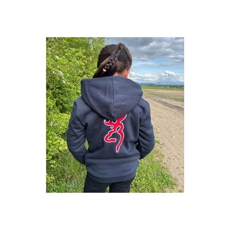 SWEATSHIRT JUNIOR BROWNING MET RITS SNAPSHOT - BLAUW